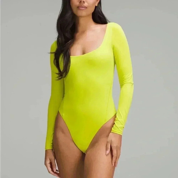 Lululemon Wundermost Ultra-Soft Nulu Square-Neck Long-Sleeve Bodysuit - Picture 1 of 7
